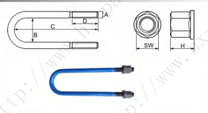 High Strength Steel U Type Bolt for Truck Wheels Available Different Sizes Favorable Price New U Bolt Spray Paint Included No reviews yet 5