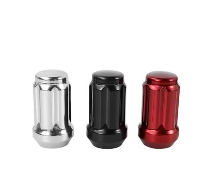 Multi-Color Spline Drive Wheel Lug Nuts | Chrome/Black/Red Tuner Lug Nuts for Custom Wheels