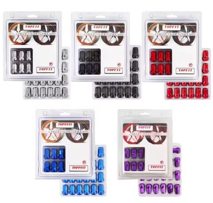 New Arrival Multiple Colors M12*1.5/1.25 Chrome Plated Alloy Steel Anti-Theft Wheel Lock Nuts Security Key Self-Locking