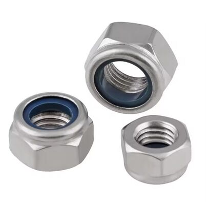 DIN 985 Passivated M10 Thread 316 Stainless Steel Blue White Nylon Insert Self Locking Hex Lock Nut