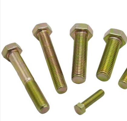 Yellow Zinc Plated Steel Hex Head Bolts Grade 8.8 Standard and Fine Thread DIN960/DIN931