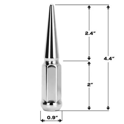 M14x1.5 Spike Lug Nuts Solid 4.4" Tall Replacement For 5 Lug Wheels