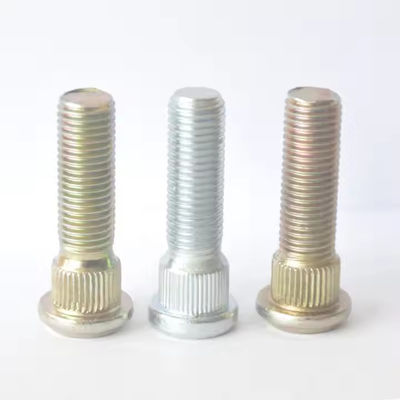 40Cr 14.2mm Knurl Wheel Lug Stud With Long Splines 24mm Shank Length