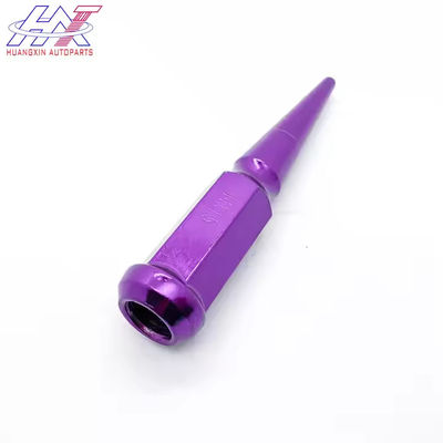 Racing Spike Wheel Lug Nuts M14*1.5 With 6 Splines Hex Purple