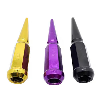 Racing Spike Wheel Lug Nuts M14*1.5 With 6 Splines Hex Purple