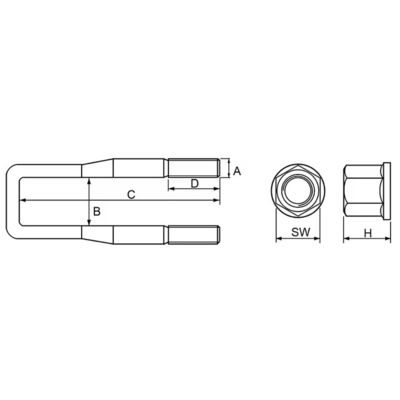 High-Strength U Bolts Q345B/40Cr/45 Steel Customizable Size