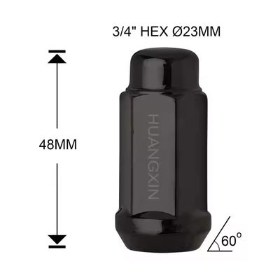 Huangxin 1/2"- 20 Wheel Chrome Steel Lug Nuts Closed End Bulge Acorn Lug Nuts Cone Seat 1.38" 35mm Tall 3/4" 19mm Hex
