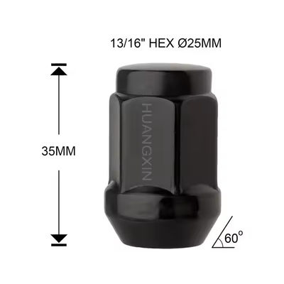 Huangxin 1/2"- 20 Wheel Chrome Steel Lug Nuts Closed End Bulge Acorn Lug Nuts Cone Seat 1.38" 35mm Tall 3/4" 19mm Hex