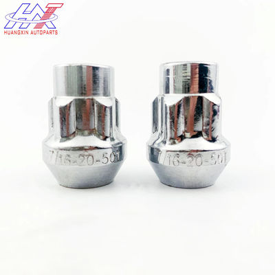 Steel Silver 3802 Car Wheel Lock Nut Set Anti-theft Nut Screw 7/16-20 Fine Thread 10 Grade for Hyundai Elantra 2007-2018