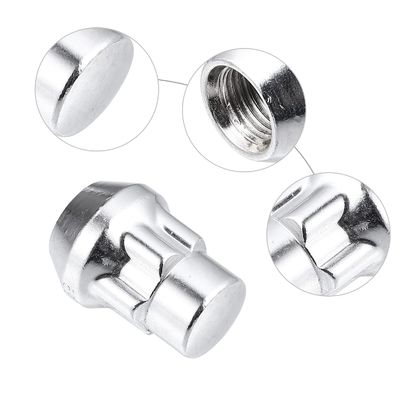 Steel Silver 3802 Car Wheel Lock Nut Set Anti-theft Nut Screw 7/16-20 Fine Thread 10 Grade for Hyundai Elantra 2007-2018