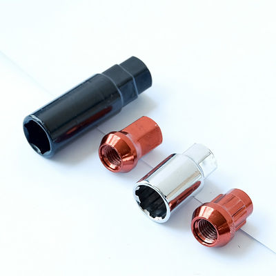 20+1 Chrome Lug Nut With Key Self-locking Lug Nut M12x1.5/M12x1.25 17mm Various Color