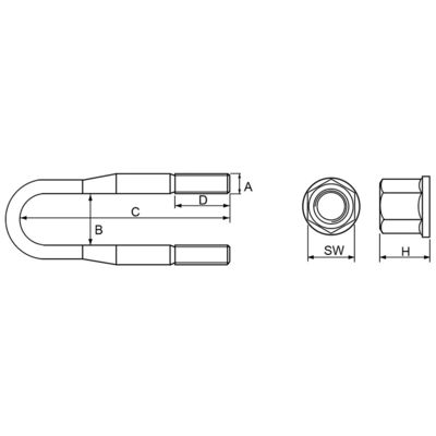 Electroplating Square U Bolt Truck U Bolt Volvo Spring Clip 5731442