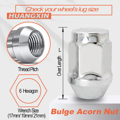 M12x1.50 Bulge Acorn Lug Nuts for Selective Aftermarket and Factory Wheels, Easy to Install, Durable Carbon Steel with Stylish Triple Layered Chrome Finish - 1707S