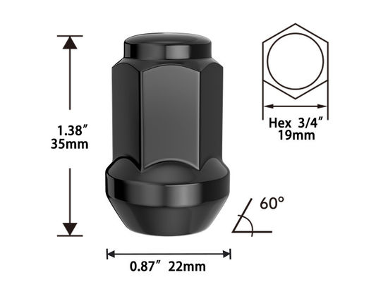 M12x1.50 Bulge Acorn Lug Nuts for Selective Aftermarket and Factory Wheels, Easy to Install, Durable Carbon Steel with Stylish Triple Layered Chrome Finish - 1707S
