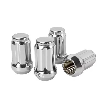 Multi-Color Spline Drive Wheel Lug Nuts | Chrome/Black/Red Tuner Lug Nuts for Custom Wheels