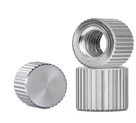 M2 Carbon Steel Knurled Thumb Nuts Nickel Plated Flat Head Hole Tightening Screw Cap Locking Adjustment Automotive D5mm X H5mm
