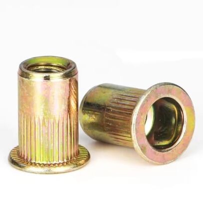 100pcs UNC Zinc Plated Carbon Steel Rivet Nut Flat Head Insert for Automotive Wheel M3-M8 Class 10.9 & 12.9