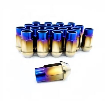 Wholesale Polished Auto Tire Parts M12 Titanium Lug Nuts by PYTITANS