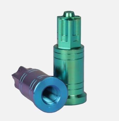 Factory Direct Sale  Titanium Hex Head M8 Fully Threaded Self-Locking Tall Closed-End Nut with Anodized Finish