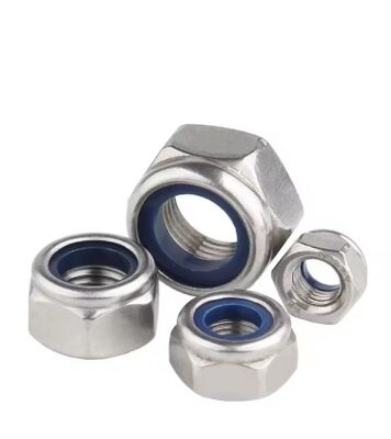 DIN 985 Passivated M10 Thread 316 Stainless Steel Blue White Nylon Insert Self Locking Hex Lock Nut