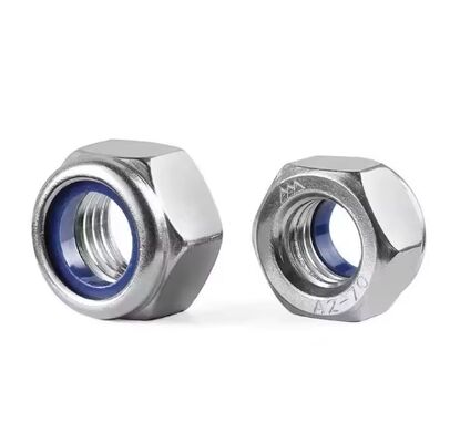 DIN 985 Passivated M10 Thread 316 Stainless Steel Blue White Nylon Insert Self Locking Hex Lock Nut