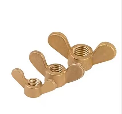 DIN315 M4 Brass Butterfly Wing Nut Class 4 Plain Finish