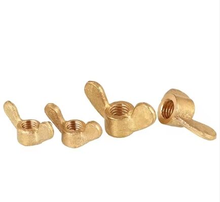DIN315 M4 Brass Butterfly Wing Nut Class 4 Plain Finish