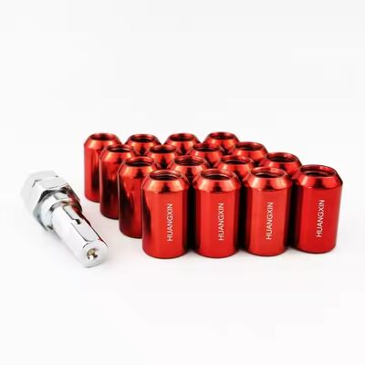 High Quality 20Pcs M12 X1.25MM Red/Blue/Black HuangXin Brand Steel Hex Lug Wheel Nuts 17mm Car Screw Parts Made in China