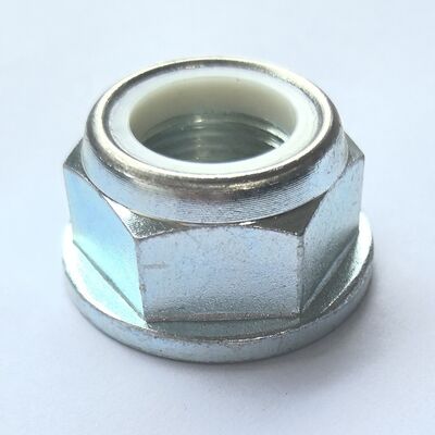 Heavy Duty Flange Nylon Insert Lock Nut - Zinc Plated for Vibration Resistance