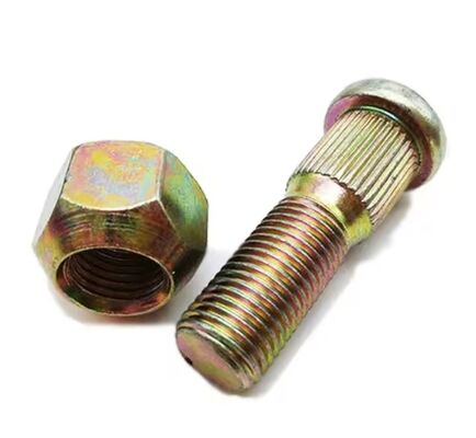 Chrome Wheel Hub Bolt & Nut Set | Knurled Wheel Stud with Dome Nut for Auto Wheels