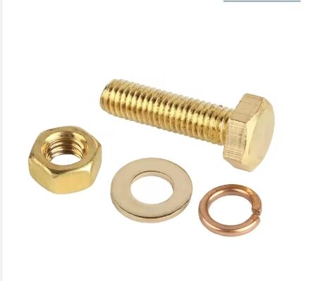 M3 M8-M58 1/2in Brass Flat Head Hex Bolts and Nuts Set with 2 Nuts
