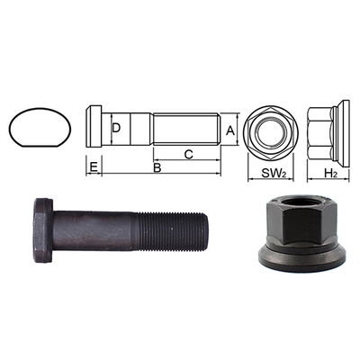 Huangxin High Quality for Mercedes for Truck Wheel Bolt M18*1.5 Grade 10.9/12.9 Model 6744020171 Essential Truck Part